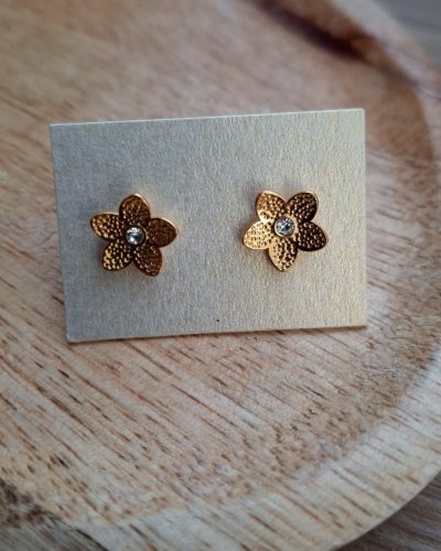 Puces d’oreilles fleur dorée strass 🌸 AYLIN