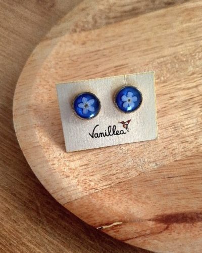 Puces Myosotis fond bleu 💙