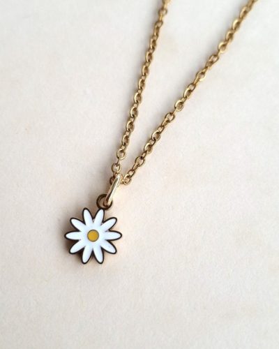 Collier mini Marguerite doré 🌼