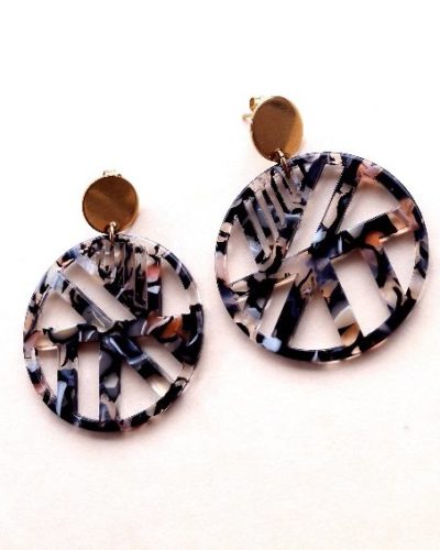 Boucles rondes Xintia rose noir ✨,