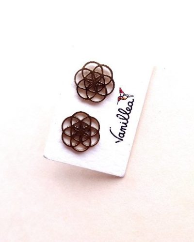 Puces d’oreilles rosace dorées Élia ✨