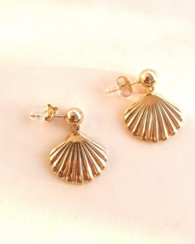 Boucles d’oreilles coquillage dorées 🐚 Nalia