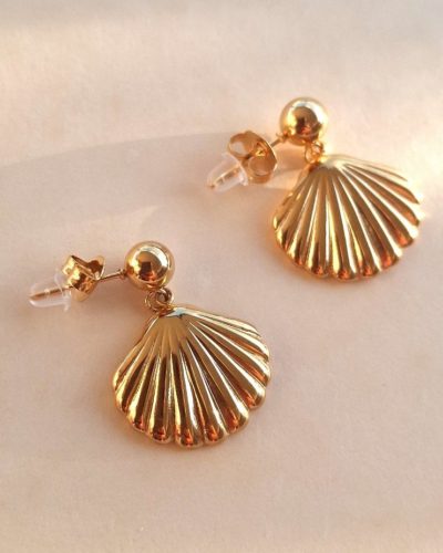 Boucles d’oreilles coquillage dorées 🐚 Nalia