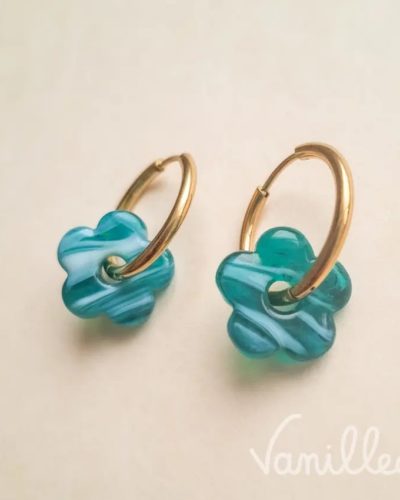 Créoles fleur turquoise VIC 🌸