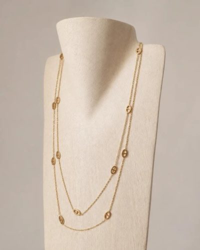 Collier maille marine double