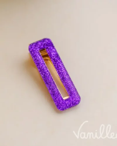 Barrette cheveux violette pailletée ✨