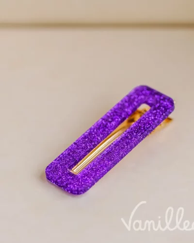 Barrette cheveux violette pailletée ✨
