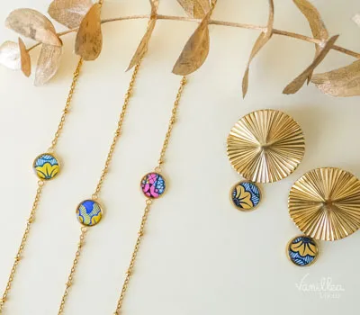 Bijoux artisanaux en wax coloré Vanillea