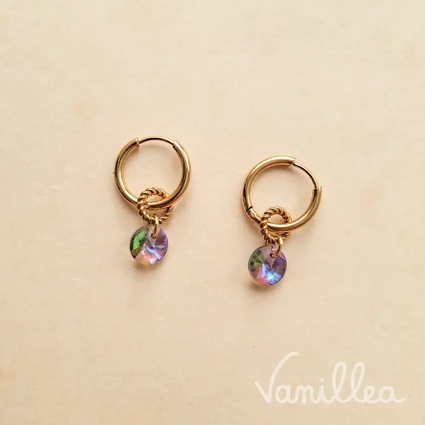 Parure dorée ADÉ cristal violet ✨ – Image 2