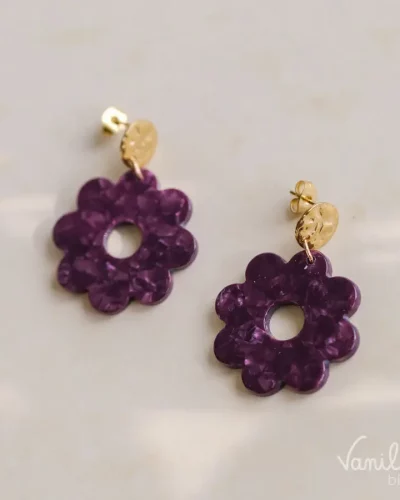 🌼 DAHLIA – Boucles fleur en acétate