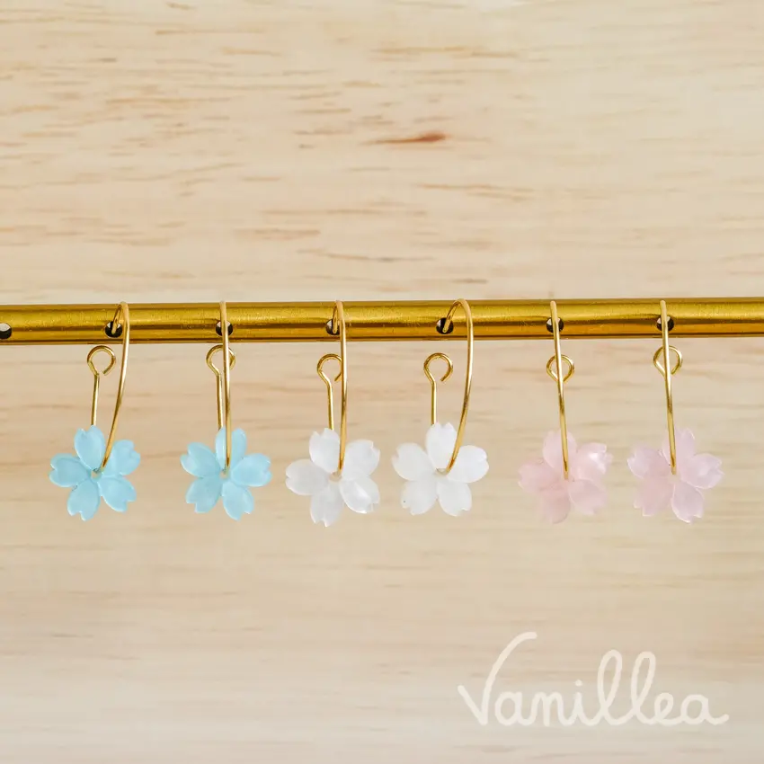 Créoles Sakura avec fleurs de cerisier