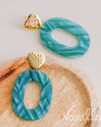 THAISA – Boucles ovales turquoise