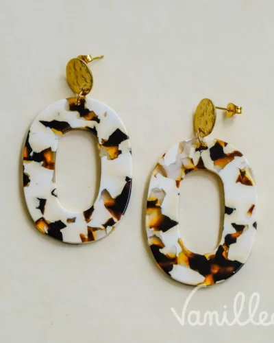 🤎 SIENNA – Boucles acétate effet écaille