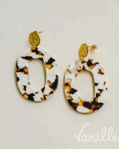🤎 SIENNA – Boucles acétate effet écaille