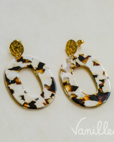 🤎 SIENNA – Boucles acétate effet écaille