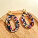 Boucles d'oreilles ovales multicolores SOPHIE