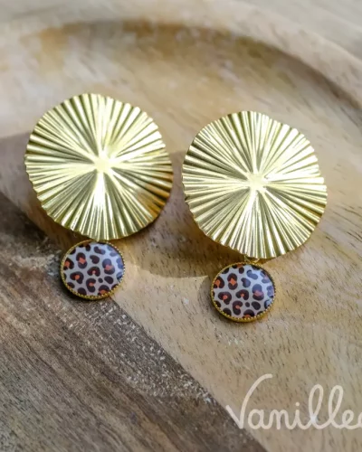 Boucles pendantes léopard TAÏGA
