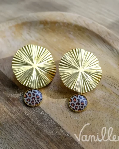Boucles pendantes léopard TAÏGA