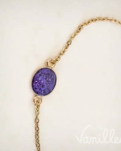 Bracelet ovale violet – CAMILLE 💜