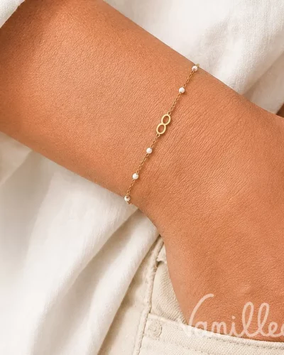 Bracelet Infinity Perles Blanches ✨