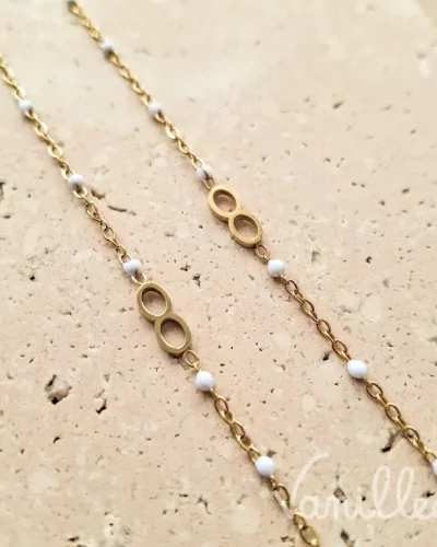 Bracelet Infinity Perles Blanches ✨