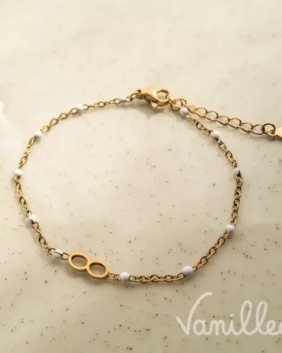 Bracelet Infinity Perles Blanches ✨