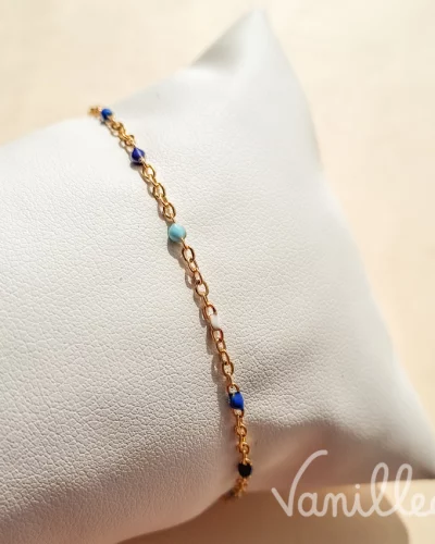 Bracelet perles bleus acier inoxydable 💙