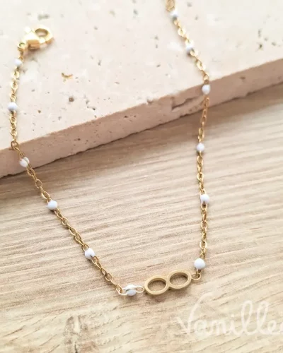 Bracelet Infinity Perles Blanches ✨