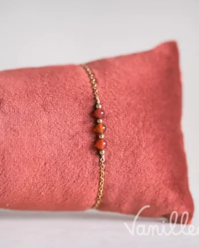 Bracelet fin pierres d’agate doré ✨