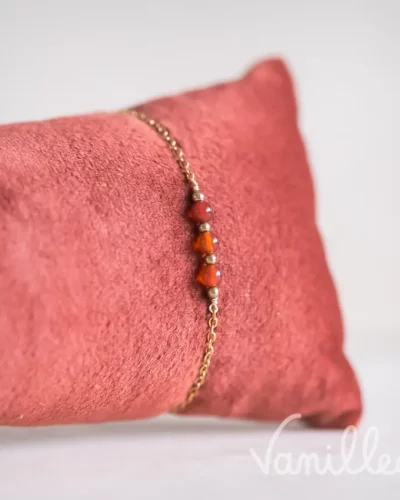 Bracelet fin pierres d’agate doré ✨