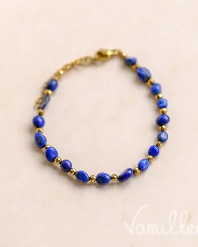 💙 Bracelet Lapis-Lazuli & Perles Dorées