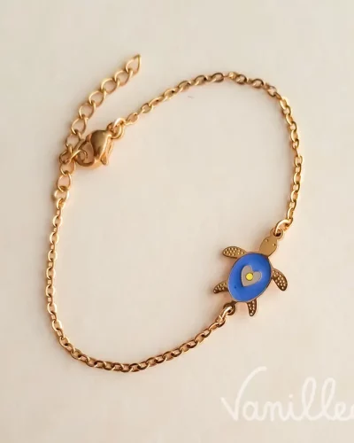 Bracelet enfant tortue doré 🐢