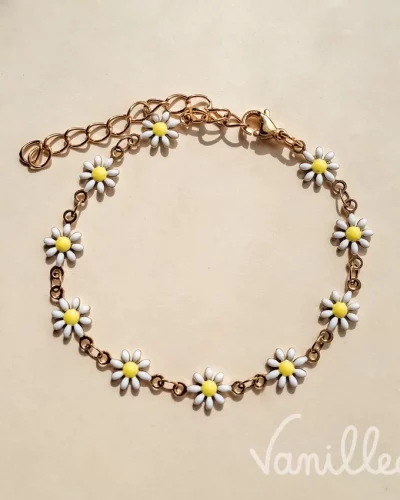 Bracelet petites marguerites blanches 🌼