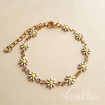 bracelet marguerites blanches profil chaîne réglable