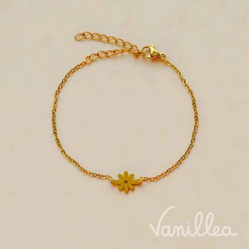 Bracelet fleur marguerite doré Daisy