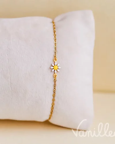 Bracelet marguerite fin doré 🌼