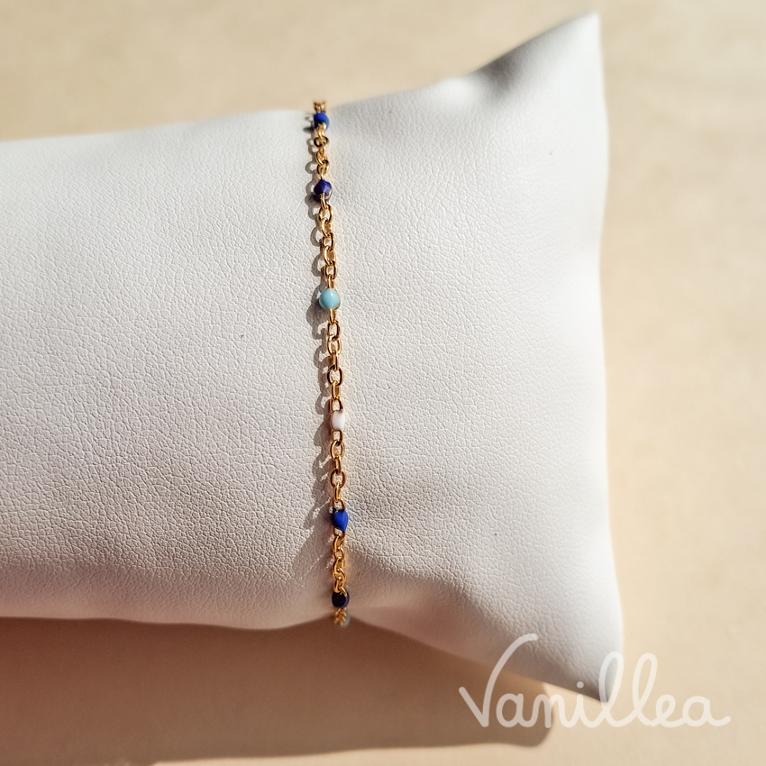 bracelet chaßne dorée fermoir acier inoxydable ajustable
