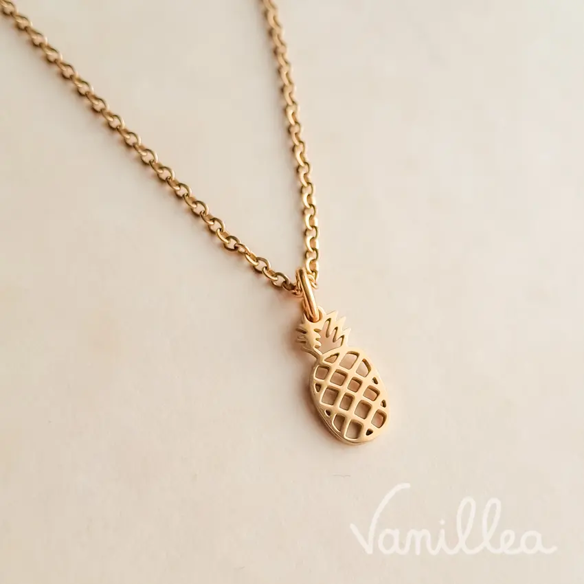 profil collier ananas minimaliste acier inoxydable femme