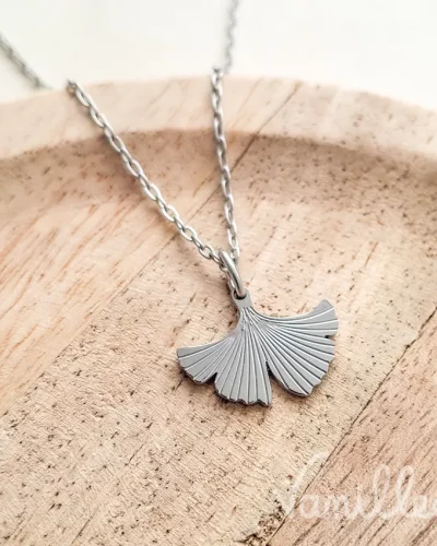 Collier GINKGO argenté