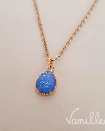 Collier goutte bleue – Azur 💙