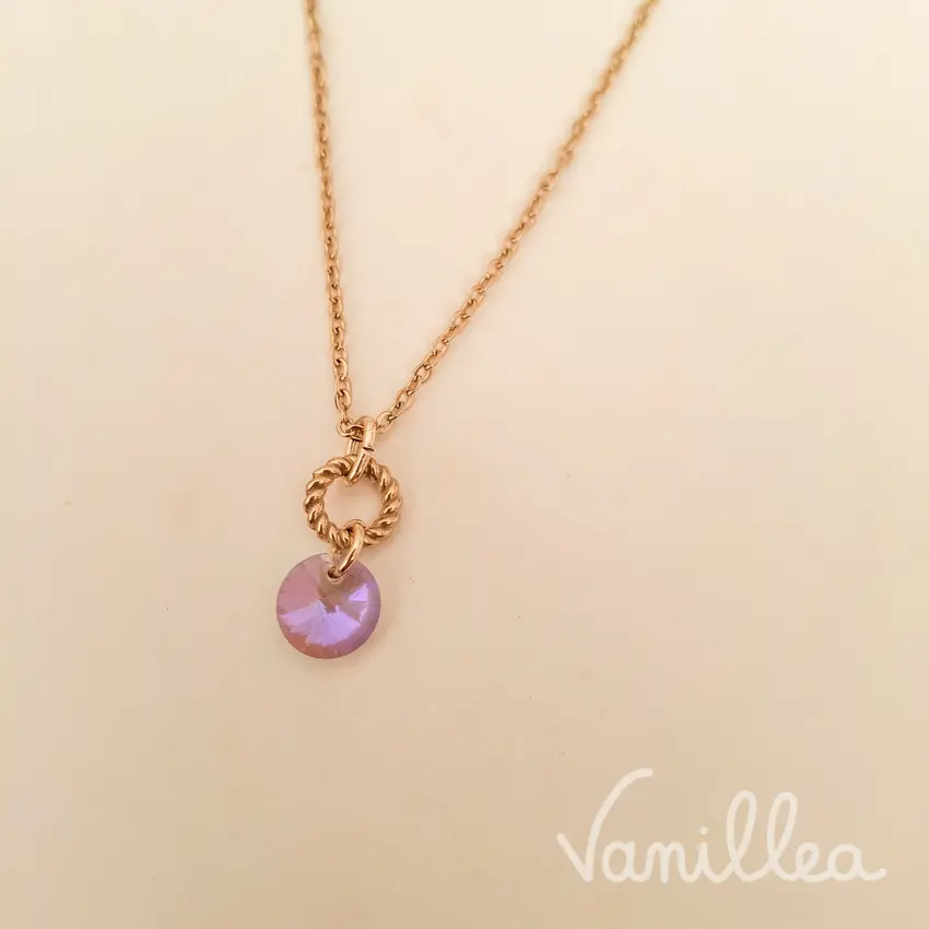 Parure dorée ADÉ cristal violet ✨ – Image 5
