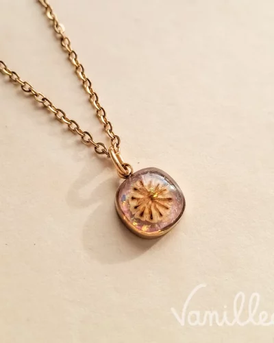 🌸 Collier Coquelicot rose