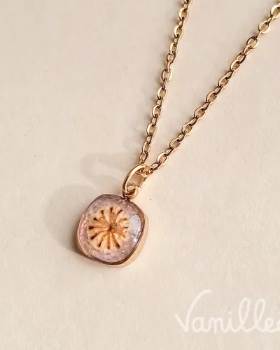 🌸 Collier Coquelicot rose
