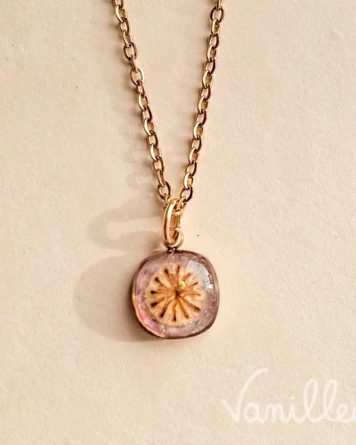 🌸 Collier Coquelicot rose
