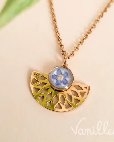 Collier myosotis éventail