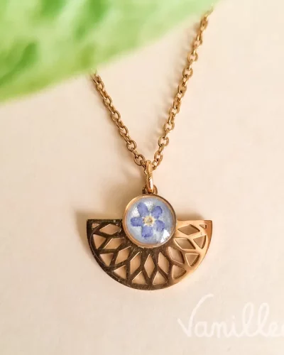 Collier myosotis éventail