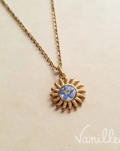 ☀️ Collier Myosotis Soleil doré