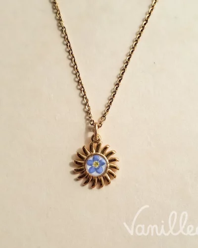 ☀️ Collier Myosotis Soleil doré