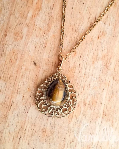 Collier oeil de tigre goutte