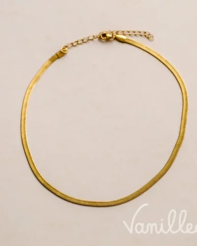 Collier maille serpent acier inoxydable doré ✨